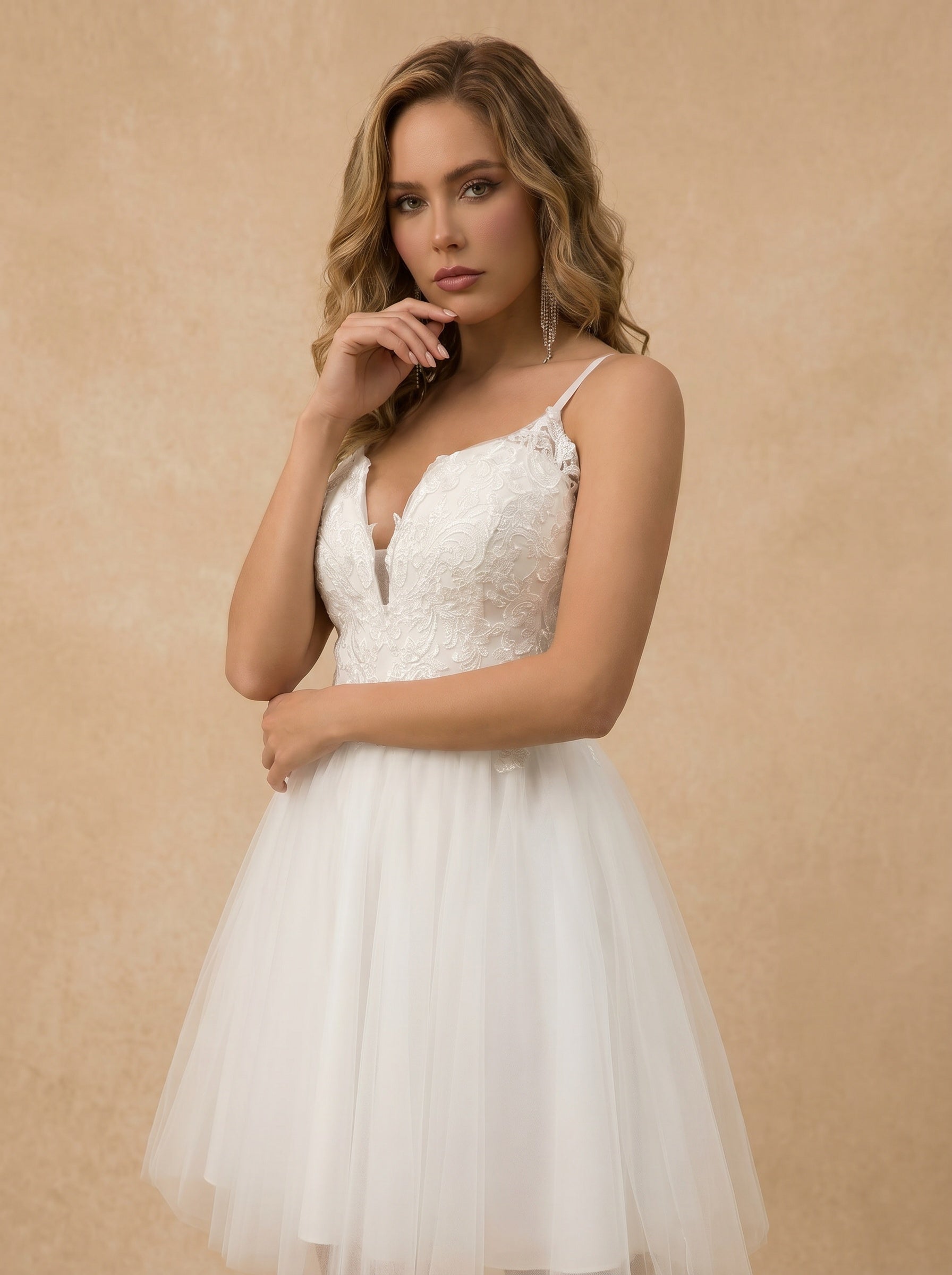 Short Wedding Dresses for Bride,Tulle little White Dress
