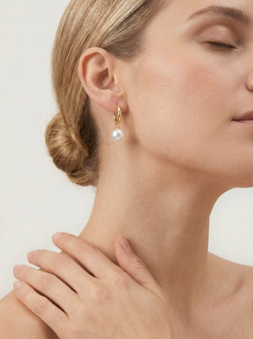 Natural Crystal Baroque Pearl earrings, wedding jewelry for bride/bridesmaid