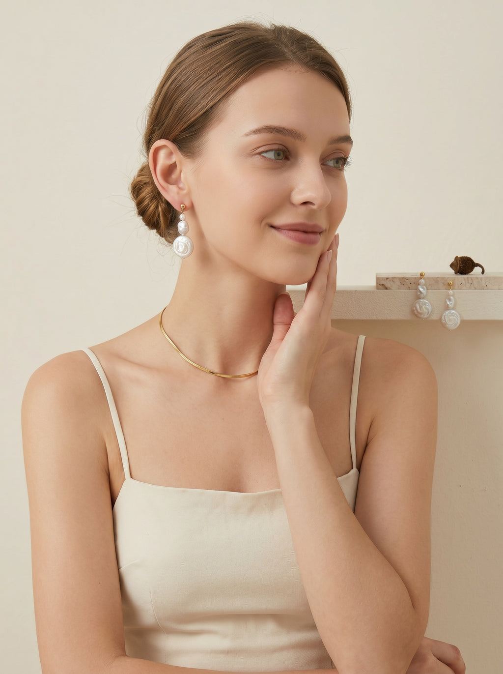 Natural Baroque Pearl Earrings, wedding jewelry for bride/bridesmaid