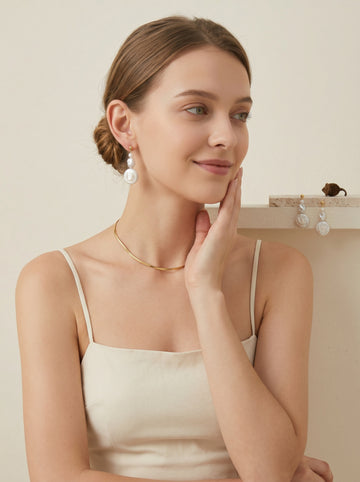 Natural Baroque Pearl Earrings, wedding jewelry for bride/bridesmaid