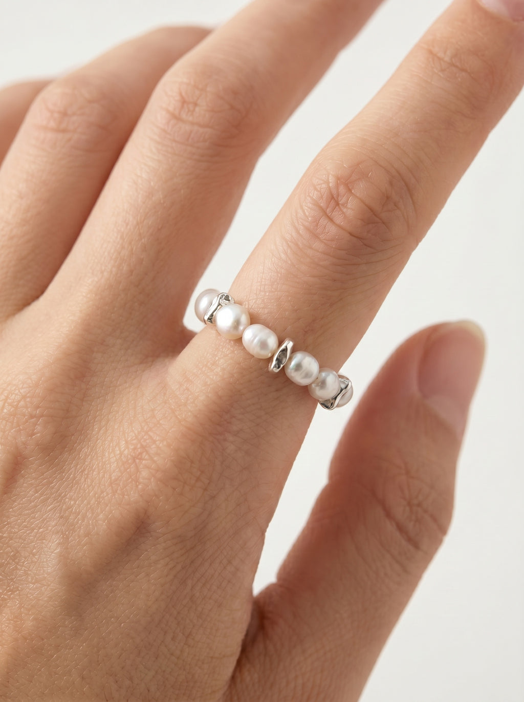 Mini beans sterling silver Natural Pearl ring, wedding jewelry for bride/bridesmaid