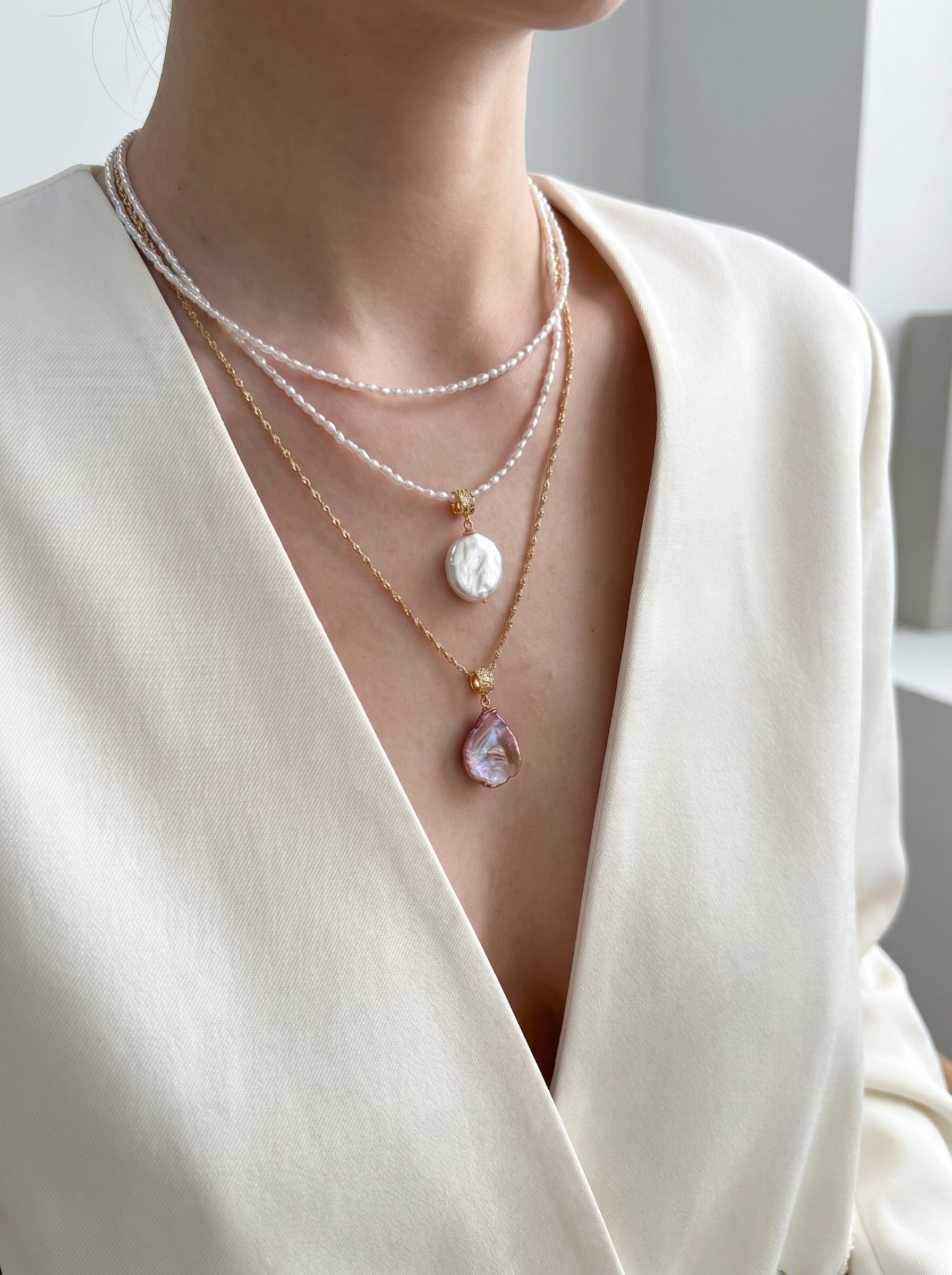 Roman pendant pearl Necklace,wedding jewelry