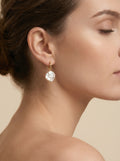 Petal shape nature Baroque Pearl Earrings, wedding jewelry for bride/bridesmaid