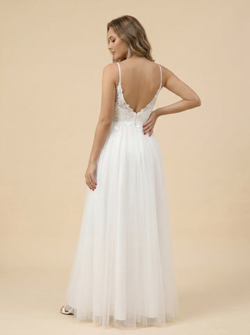 Handmade appliques Long Wedding dresses