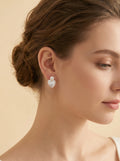 Heart natural baroque Pearls Earrings, wedding jewelry for bride/bridesmaid